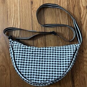 Uniqlo Black and White Gingham Crossbody Bag NWOT